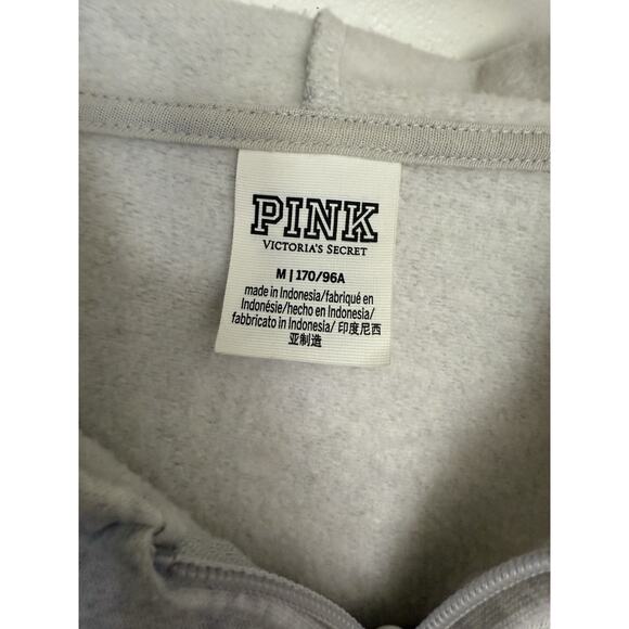 Victoria’s Secret PINK Y2K Light, Gray Zip Up Hoodie Women’s Size Medium - Picture 2 of 5